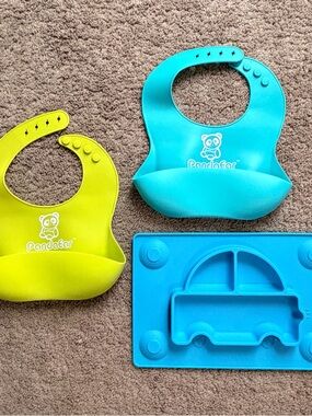 Silicone Baby Bibs & Suction Placemat Bundle